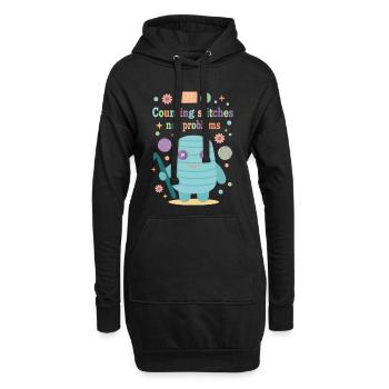 Maschen zählen, keine Probleme, lustiger Häkelliebhaber - Hoodie-Kleid - Schwarz - Vorne