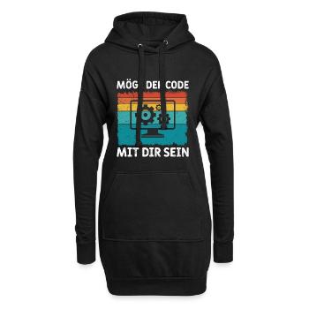 Nerd Computer MAY THE CODE BE WITH YOU FUNNY - Hoodie Dress - black - Front