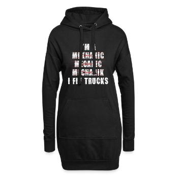 Mechaniker Spruch: Ich Repariere Trucks - Hoodie-Kleid - Schwarz - Vorne