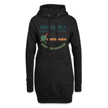Häkeln: Maschen zählen, die auf handgemachtem Werk gehäkelt sind - Hoodie-Kleid - Schwarz - Vorne