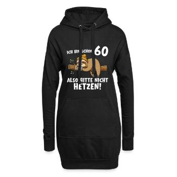 60e anniversaire, s’il te plaît, ne te précipite pas sur 60 ans - Sweat-shirt à capuche long Femme - noir - Devant