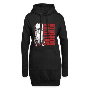 Doodle Kritzeln Zeichnung Sketchy Doodler - Hoodie-Kleid - Schwarz - Vorne