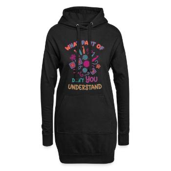 Lustiges Häkeln Was verstehst du nicht - Hoodie-Kleid - Schwarz - Vorne