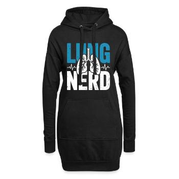 Lungen Nerd Graphic - Hoodie-Kleid - Schwarz - Vorne