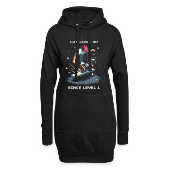 Grinding XP seit Level 1 | Skateboard - Hoodie-Kleid - Schwarz - Vorne