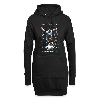 Insérer une pièce pour Kickflip | Trick de patinage - Sweat-shirt à capuche long Femme - noir - Devant