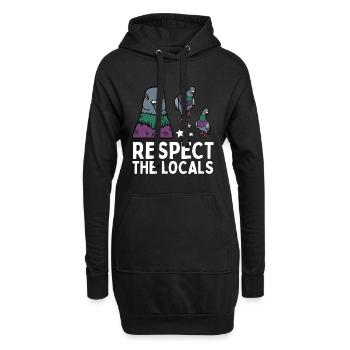 Respect the Locals Tauben Coo - Hoodie-Kleid - Schwarz - Vorne