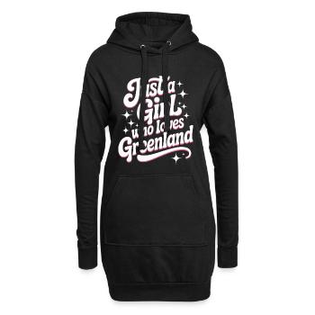 Just a Girl who Loves Greenland Grönland Fan - Hoodie-Kleid - Schwarz - Vorne