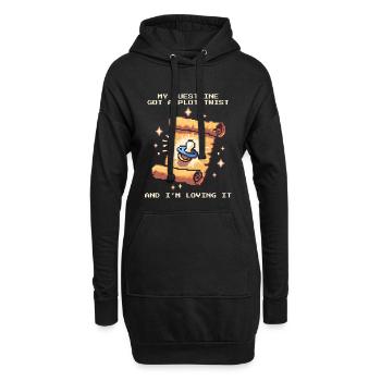 Questline Plot Twist | Baby hat alles geändert - Hoodie-Kleid - Schwarz - Vorne