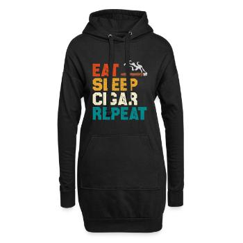 Eat Sleep Cigar Repeat Tee - Hoodie-Kleid - Schwarz - Vorne