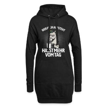 Licorne - Si tu te lèves tôt, tu détestes plus de la journée - Sweat-shirt à capuche long Femme - noir - Devant
