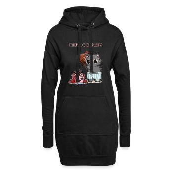 Allez, fais quelque chose – Café pour mon cerveau - Sweat-shirt à capuche long Femme - noir - Devant