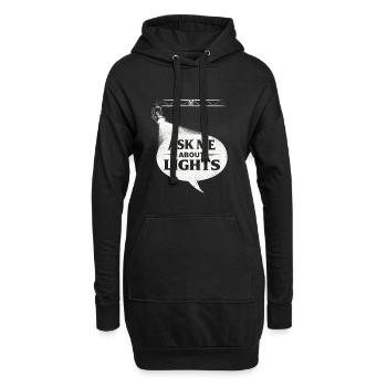 Lichttechniker Ask Me About Lights - Hoodie-Kleid - Schwarz - Vorne