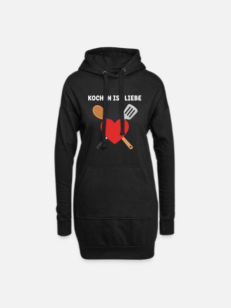 Cooking is love - Hoodie Dress - black
