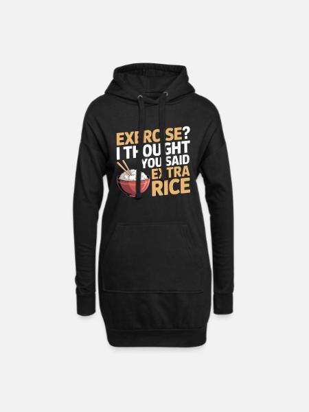 Extra Rice Humor - Hoodie Dress - black