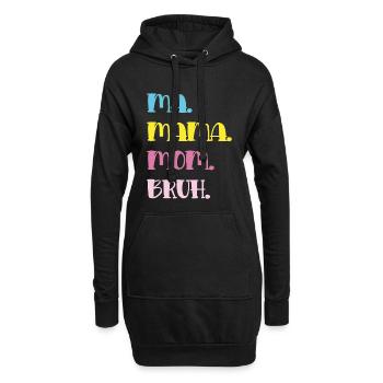 Mama Mom Bruh en typographie pastel - Sweat-shirt à capuche long Femme - noir - Devant