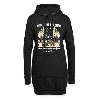 Küster Sprüche - Hoodie-Kleid - Schwarz - Vorne