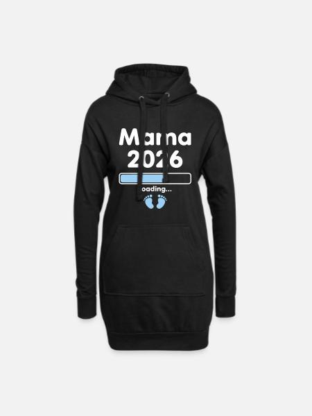 Mom 2026 Loading Pregnancy Offspring - Hoodie Dress - black