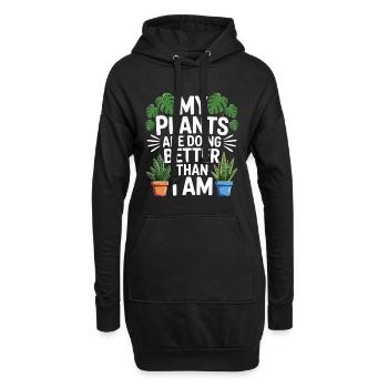 Mes plantes vont mieux que moi - Sweat-shirt à capuche long Femme - noir - Devant