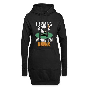 Ich schwinge besser, wenn ich trinke - Hoodie-Kleid - Schwarz - Vorne