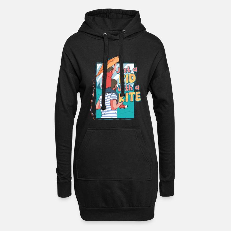 Drachen Drachensteigen - Hoodie-Kleid - Schwarz
