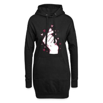 Kpop Koreanische Musik Niedliche Finger Herz Liebe Korea - Hoodie-Kleid - Schwarz - Vorne