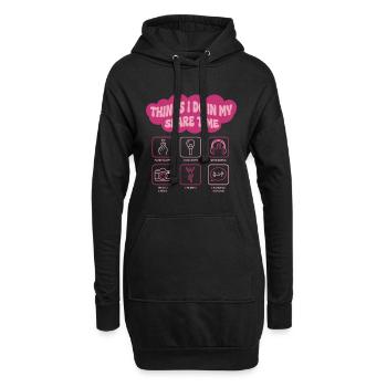 Dinge, die ich in meiner Freizeit mache Kpop Koreanische Musik - Hoodie-Kleid - Schwarz - Vorne