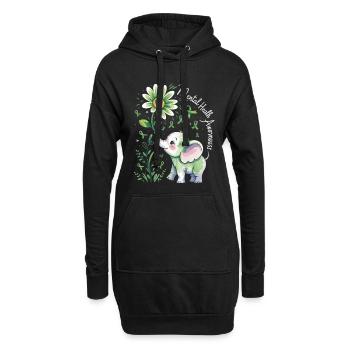 Elefant für Mental Health Awareness - Hoodie-Kleid - Schwarz - Vorne