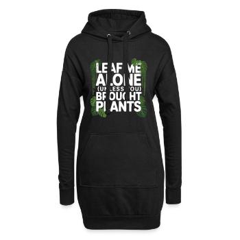 Feuille Moi Seule Plantes Humour Design - Sweat-shirt à capuche long Femme - noir - Devant