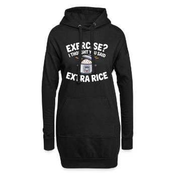 Blague sur le riz : Riz en extra - Sweat-shirt à capuche long Femme - noir - Devant
