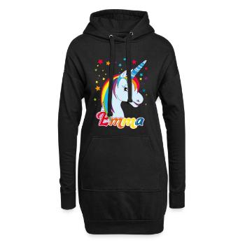 Emma, nom de jeune fille, prénom préféré - Sweat-shirt à capuche long Femme - noir - Devant