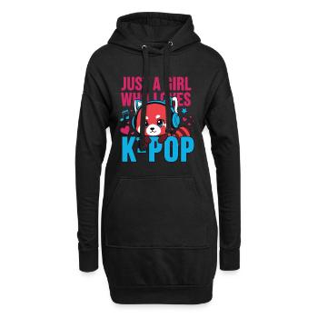 Juste une fille qui adore la musique coréenne K-pop, fans de Kpop - Sweat-shirt à capuche long Femme - noir - Devant