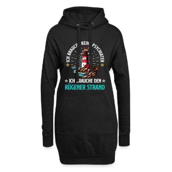 Ostsee BRAUCH KEINEN PSYCHIATER BRAUCH RÜGENER - Hoodie-Kleid - Schwarz - Vorne