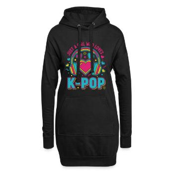 Just a girl, das koreanische K-Pop-Musik liebt - Hoodie-Kleid - Schwarz - Vorne