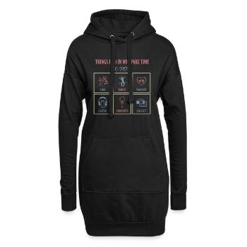 Choses que je fais pendant mon temps libre : la danse chantée de la K-pop - Sweat-shirt à capuche long Femme - noir - Devant