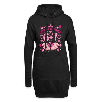 Offizieller Teenager 13. Platz 6+7 Herzen - Hoodie-Kleid - Schwarz - Vorne