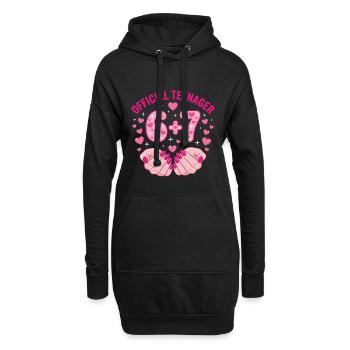 13e anniversaire officiel de Teenager 67 Hearts - Sweat-shirt à capuche long Femme - noir - Devant
