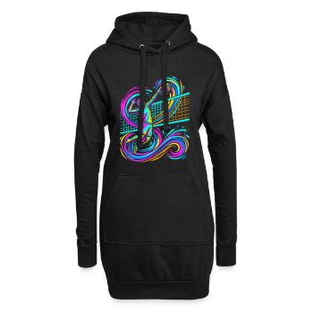Volley-ball - Sweat-shirt à capuche long Femme - noir - Devant