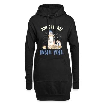 Segler ANKERPLATZ INSEL POEL Lustiges - Hoodie-Kleid - Schwarz - Vorne