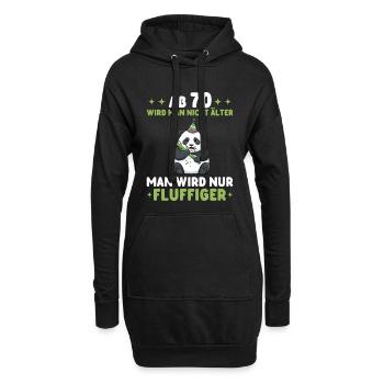 70e anniversaire Panda - Tu deviens plus doux - Sweat-shirt à capuche long Femme - noir - Devant