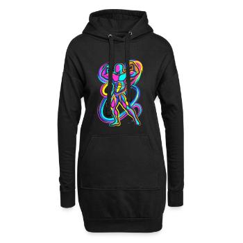 Culturiste - Sweat-shirt à capuche long Femme - noir - Devant