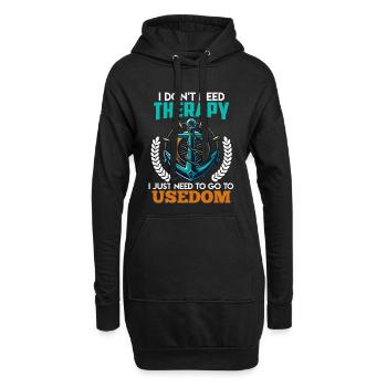 Ostsee BRAUCH KEINE THERAPIE MUSS NUR NACH - Hoodie-Kleid - Schwarz - Vorne