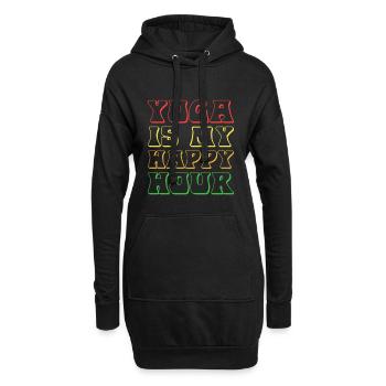 Yoga is my happy hour - Hoodie Dress - black - Front