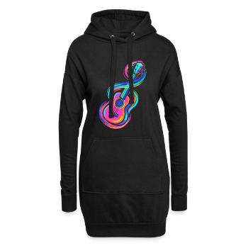Guitare - Sweat-shirt à capuche long Femme - noir - Devant