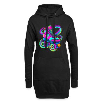 Rollschuh - Hoodie-Kleid - Schwarz - Vorne