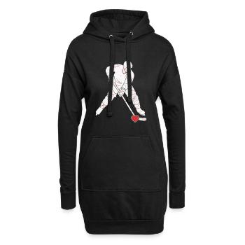 Eishockey Herz - Hoodie Dress - black - Front