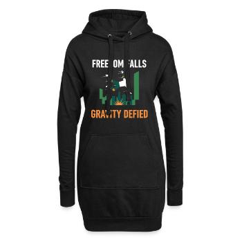 Parkour Sturz - Hoodie-Kleid - Schwarz - Vorne