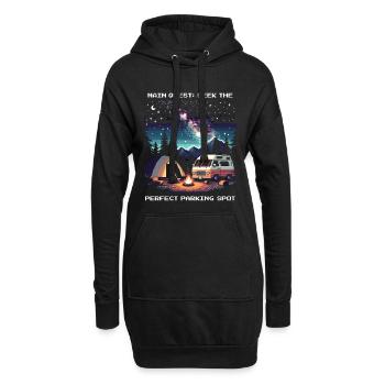 Perfekter Stellplatz gesucht | Van Life Quest - Hoodie-Kleid - Schwarz - Vorne