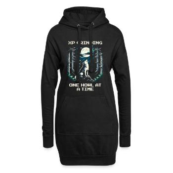XP farmen mit jedem Heulen | Wolf Spirit - Hoodie-Kleid - Schwarz - Vorne