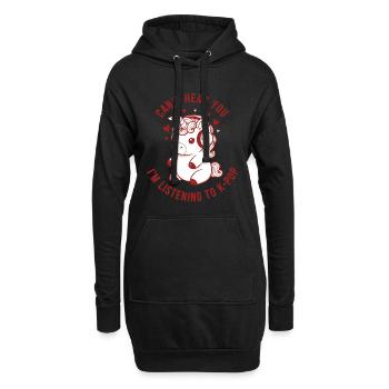 Je ne t’entends pas, j’écoute de la musique Kpop Kpop - Sweat-shirt à capuche long Femme - noir - Devant